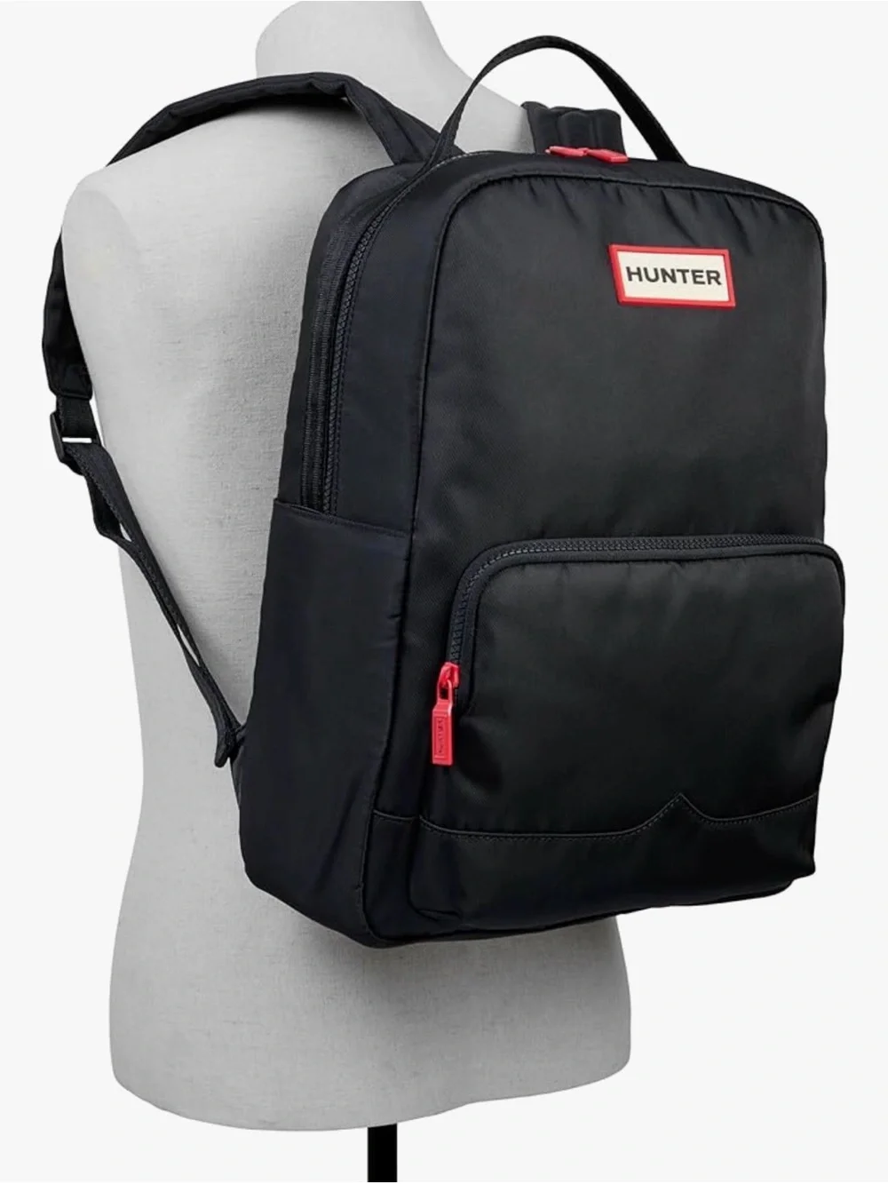 Hunter Black Backpack with Red Trim